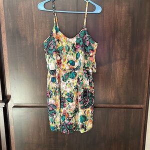 AC Amanda Christine Silk Floral Dress Size Medium